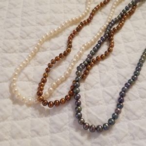 Genuine pearl necklaces- sterling silver clasps